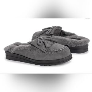 MUK LUKS Women's Ziggy Cozy Hollywood Mule 7 Indoor Outdoor Dark Gray